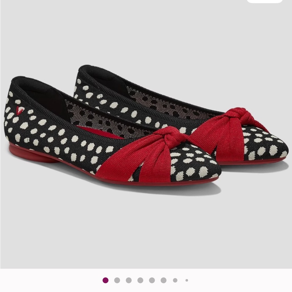 New Vivaia bibi Stylish Black polka dot and Red Women's Flats size 39.5 8.5